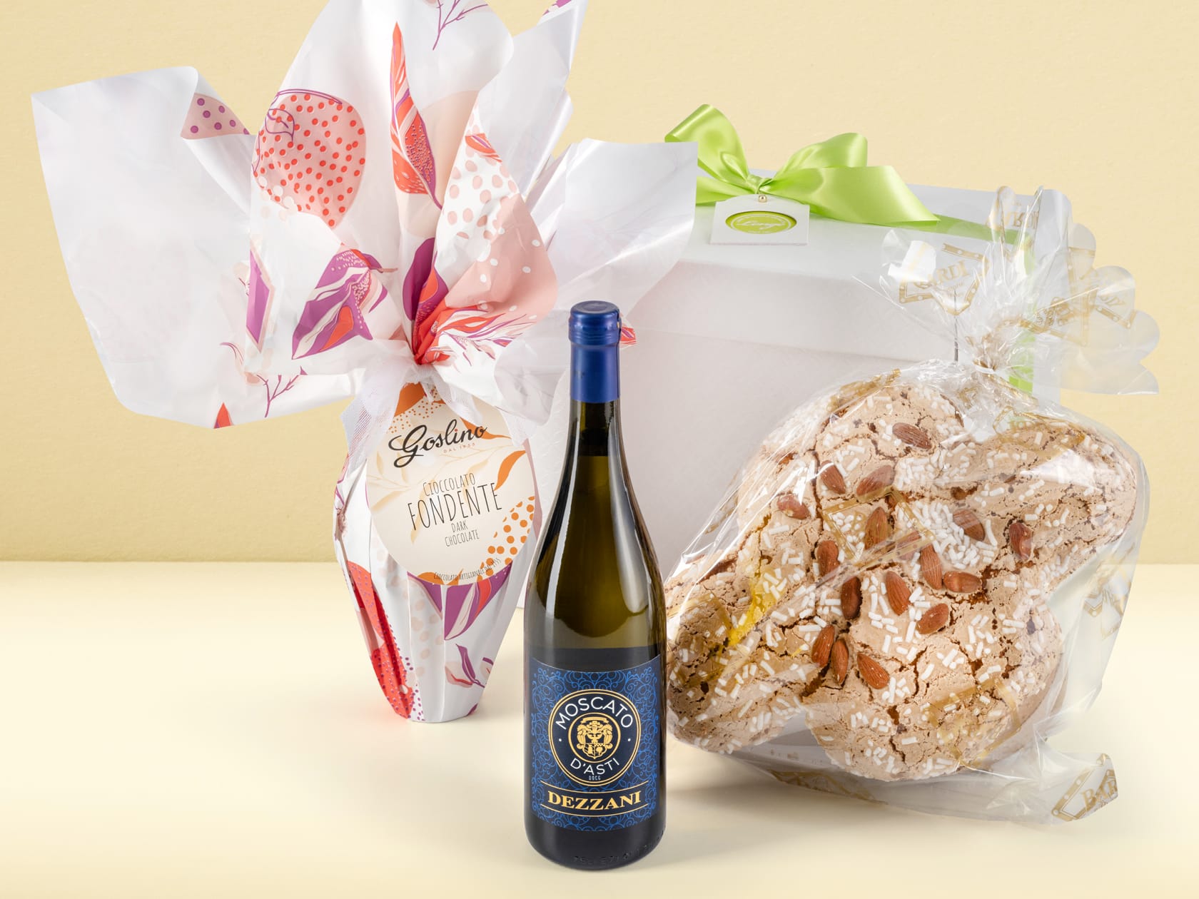 basket with easter eggs